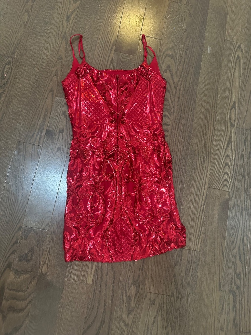 Gorgeous Red Shimmer hoco Mini Dress | Windsor - Picture 9 of 10